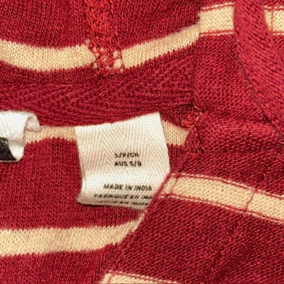 Roxy Juniors' Long Night Striped Hooded Top, Ruhbarb Basic Stripes Size Small S - Picture 4 of 5